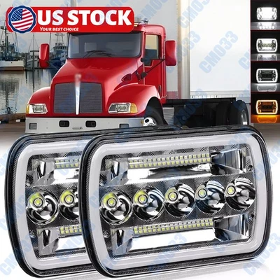 Faróis de feixe de LED HI/LO mais brilhantes 2 peças 5x7 7x6" para Kenworth T300 1997-2010 - Imagem 1 de 4
