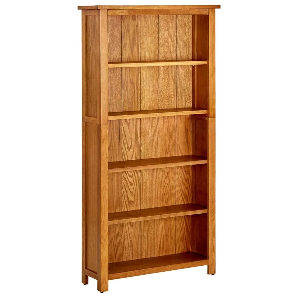 vidaXL Bücherregal 5 Fächer 70x22x140 cm Massivholz Eiche LIF