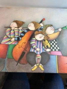 Canvas Oil Painting Musical Children By J.Robal 20X24 - Picture 1 of 21