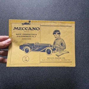MECCANO  CONSTRUCTEUR D'AUTOMOBILES  n°2 notice originale - Picture 1 of 9