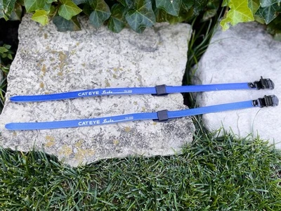 Correas de pedal de bicicleta vintage NOS Cat Eye Snake TS-200 - azul - Japón Foto 1 de 4