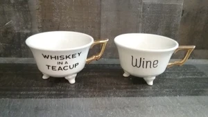 2Creative CO-OP Stonware Footed WTeacupsine/ Whiskey In A Teacup - Bild 1 von 5