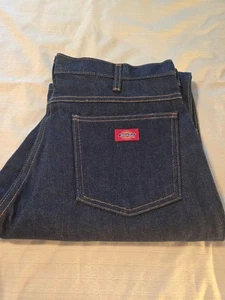 Pantalones de mezclilla de trabajo gruesos lavado oscuro Dickies para hombre talla 34 X 34 nuevos sin etiquetas 100 % algodón - Imagen 1 de 10