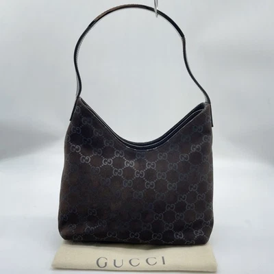 Auténtico Bolso Gucci GG Gamuza Marrón 001 3778 SV Un Hombro con Bolsa NS110114 Foto 1 de 4