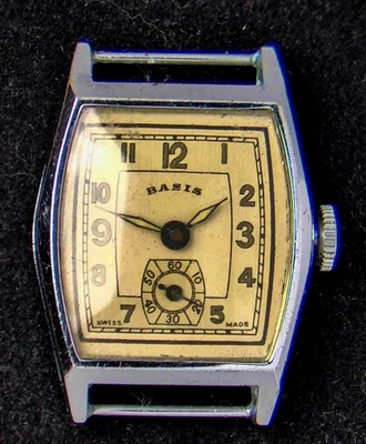 Reloj vintage Basis Art Deco Tonneau cuerda manual para hombre -- repuestos/reparaciones Foto 1 de 3