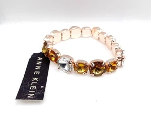 Anne Klein Rose Gold-Tone Multi-Stone Stretch Bracelet - Picture 1 of 3