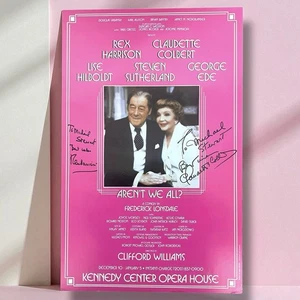 1984 Rex Harrison Claudette Colbert Signed Kennedy Center Poster Aren’t We All? - Picture 1 of 9