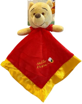 New Winnie The Pooh Soft Plush Baby Security Blanket Lovey Satin Trim  - Image 1 of 4