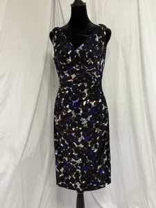 Ralph Lauren Dress Size 6 ABSTRACT FAUX WRAP SLEEVELESS STRETCH DRESS - Picture 1 of 14