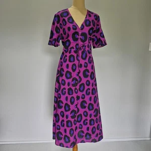 Little Party Dress Multicolour Leopard Print Fit & Flare Midi Dress Size 10 - Picture 1 of 8