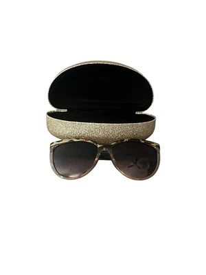 Mary Kay Gold Glitter Hard Shell Case & Animal Print Leopard Sunglasses - Image 1 of 4