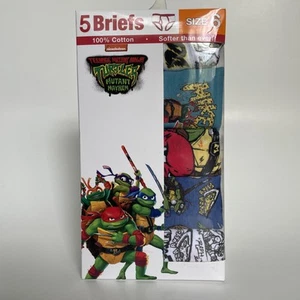 Teenage Mutant Ninja Turtles Boys Size 6 Cotton Brief 5-Pack Character Underwear - Picture 1 of 8