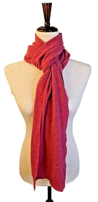 Bufanda tejida rosa vintage United Colors of Benetton lana angora 72" X 10" Foto 1 de 4