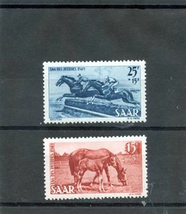 Saar Sc B67-8 (YT 253-4) ** Sehr schön NH 1949 HALBPOSTSATZ 100 $ - Bild 1 von 1
