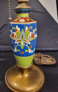 Impresionante LÁMPARA DE CERÁMICA FLORAL CLOISSONE FRANCESA LARGAWY - Imagen 1 de 5