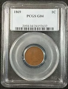 1869 Indian Head Cent PCGS G04 2094.04/24152632 Exquisite Coin Rare - Picture 1 of 10