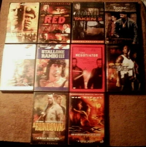 Lot of 10 ACTION THRILLER DVDs - Dwayne Johnson Vin Diesel Denzel Washington + - Imagen 1 de 1