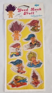 Vintage 1980’s Good Luck Troll Puffy Stickers Russ Sealed Unopened - Picture 1 of 4