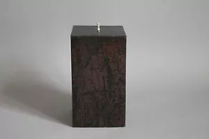 Schwarze Braune Folie Stumpen Kerze handgefertigt durchgefärbt 155 mm X 75 mm - Bild 1 von 6