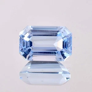 AAA 14.15 Ct 100% Natural Blueish AQUAMARINE Emerald Cut Loose Gem GIT Certified - Bild 1 von 6