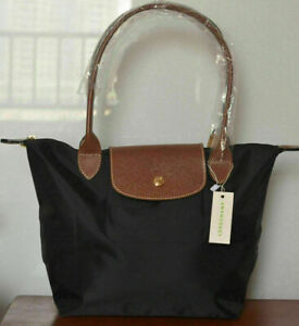 Brand New Longchamp New Le Pliage Nylon Tote Handbag Black Strap bag Size Large
