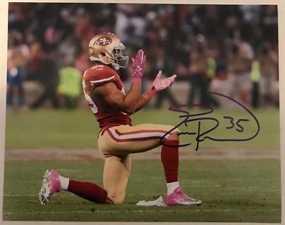 FOTO 8x10 firmada por Eric Reid de los 49ers arrodillados ~ certificado de autenticidad y foto de prueba Foto 1 de 2