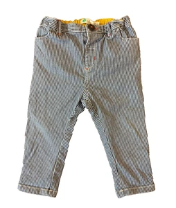 Baby Boden Jeans Pants 12/18 Months Conductor Pin Striped Blue Train Engineer - Picture 1 of 8