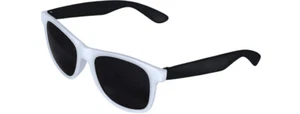 SUNGLASSES ADULT UNISEX TWOTONE WHITE BLACK RETRO WAYFARER LOOK GREAT FOR FAVORS - Picture 1 of 1