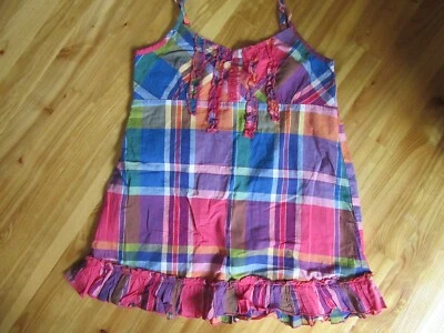 Camiseta sin mangas Arizona Girls L a cuadros múltiples correas ajustables botones cami excelente estado usada Foto 1 de 4