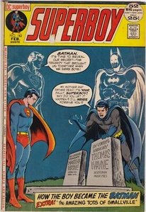 SUPERBOY #182 1972 DC NEW ORIGIN OF BATMAN SUPERMAN TEAM AS TEENS  - Picture 1 of 2