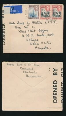 BERMUDA a NOVA SCOTIA CANADÁ CORREO DE FLOTA 1940 CORREO AÉREO CENSURADO SEGUNDA GUERRA MUNDIAL Foto 1 de 3