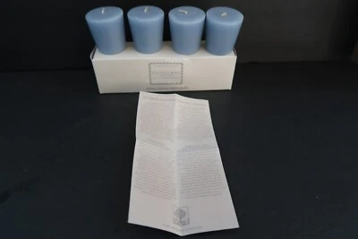 Juego de 4 velas votivas vintage CRABTREE & EVELYN Nantucket Briar 1997 azul claro Foto 1 de 4