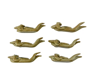 Animal Chopstick Rest Set of 6 In Porcelain Unknown if Alligator Turtle Dog - Picture 1 of 7