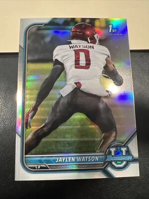 2022 Bowman Chrome University Jaylen Watson 1st Bowman Card Silver Refractor - Image 1 of 2