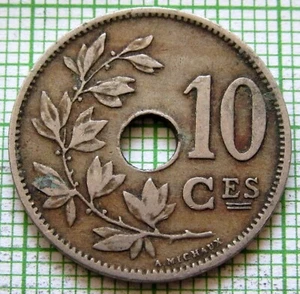 BELGIUM LEOPOLD II 1902 10 CENTIMES, DUTCH TEXT Small Date Variety km# 49 - Picture 1 of 6