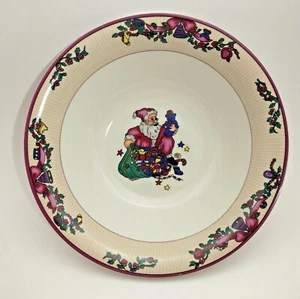Vintage GEI Santa Christmas Ceramic Serving Bowl Dish Santa With Presents - Picture 1 of 5