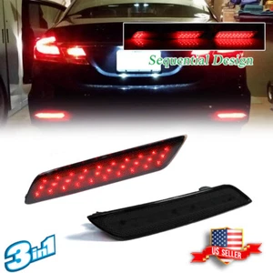 Lámparas traseras de freno estroboscópicas LED rojo humo para sedán Honda Civic 13-15 - Imagen 1 de 12