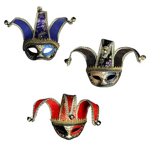 Unisex Mask Mardi Venetian New Jester Cosplay Covers Clown Half Gras Face Gift - Picture 1 of 26