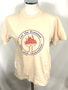 Let The Russians Play With Themselves 1980 Olympics T Shirt Sz L - Picture 1 of 6