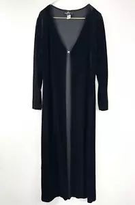 JS Collections Women's Velvet Long Formal Overcoat Black Sz L Cape Whimsigothic - Picture 1 of 4