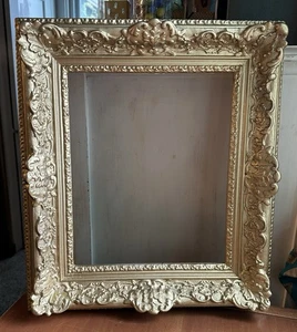 Vintage wood gesso ornate baroque gold frame Antique Victorian Fits 12x9.75” - Picture 1 of 13