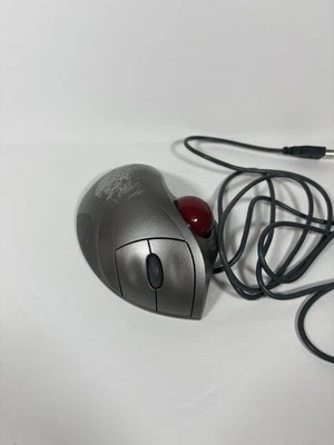 Logitech TrackMan Wheel Mouse USB Optical Trackball Silver Wired T-BB18 Working - Image 1 of 4