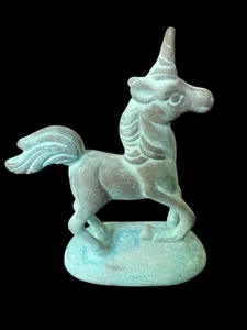 Vintage PG Princeton Gallery 1991 Miniature Antiqued Bronze Unicorn Figurine 3" - Picture 1 of 3
