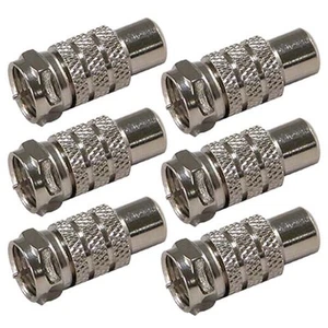6 Pcs F Type Male to RCA Female Coax Coaxial Cable Adapter Connector Converter - Picture 1 of 2