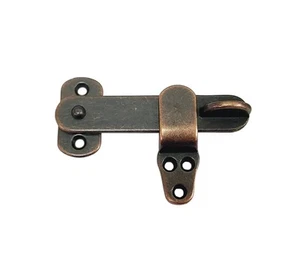 Solid Cast Brass Door Latch for Sliding Cabinet Shed Door, 4", Antique Copper... - Picture 1 of 4