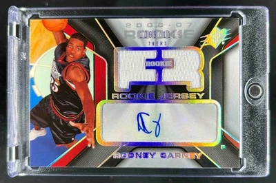 2006-07 SPx Rodney Carney RC Jersey Rookie Auto #/1199 76ers - Image 1 of 2