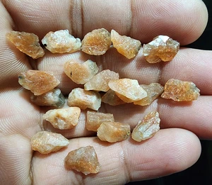 10-12 MM Sunstone Crystal & Mineral Rough 20 Pcs Orange Sunstone Wholesale Rough - Picture 1 of 6