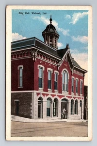 Wabash IN-Indiana, City Hall, Antique Vintage Souvenir Postcard - Picture 1 of 2