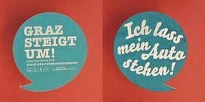 Stadt Graz Verkehrsplanung Graz steigt um! Brauerei Bierdeckel Bier - Picture 1 of 1
