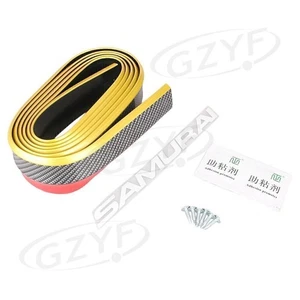 Lip Kohlefaser Splitter Body Spoiler Gummi mit Kleber gelb vorne hinten - Bild 1 von 6